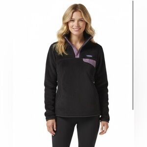 Patagonia Women's Re-Tool Snap-T Pullover Black Purple Size Small